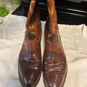 Nicola Brown lizard and Leather Men's Boots